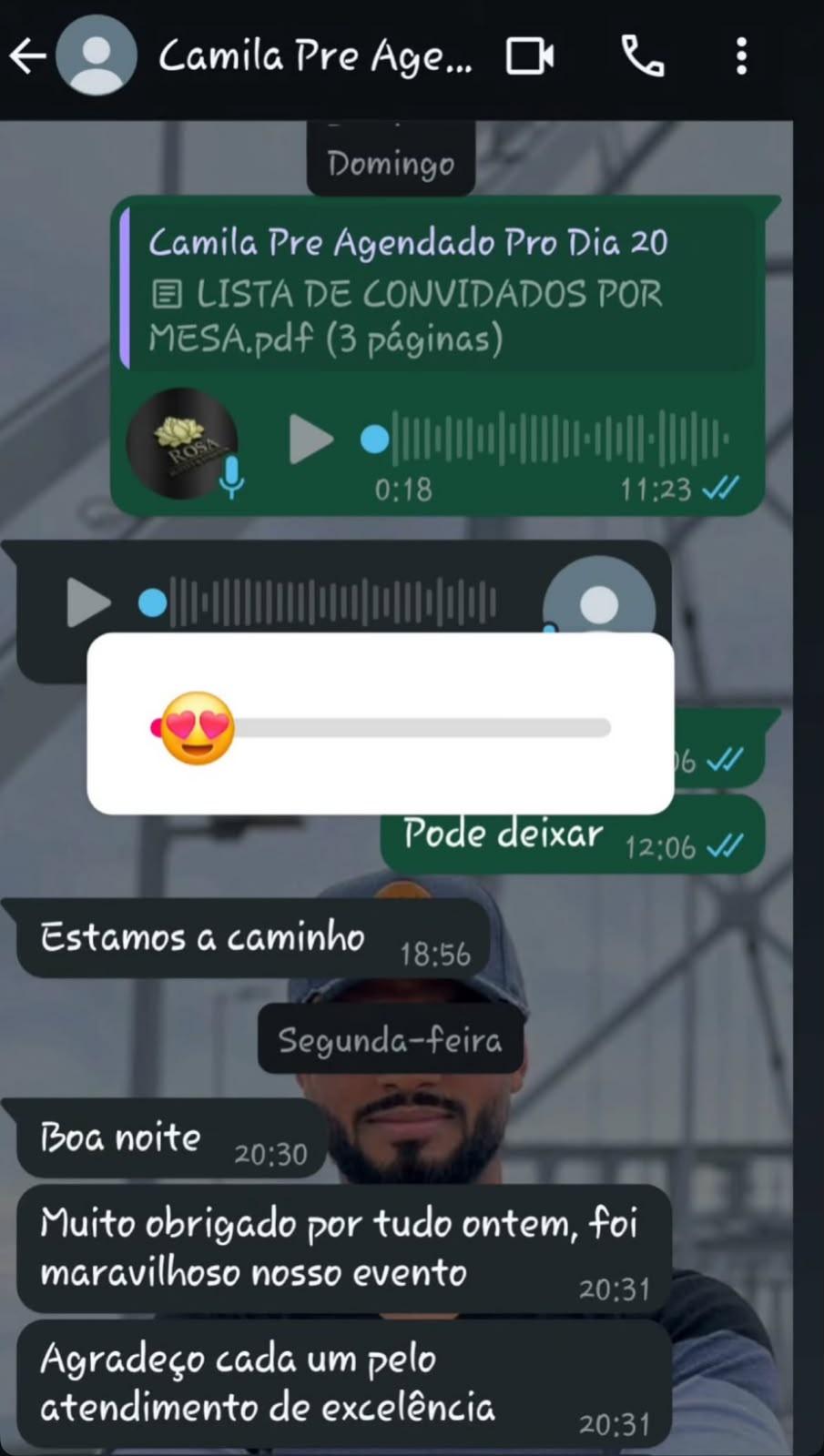 Depoimento de cliente da Rosa Buffet