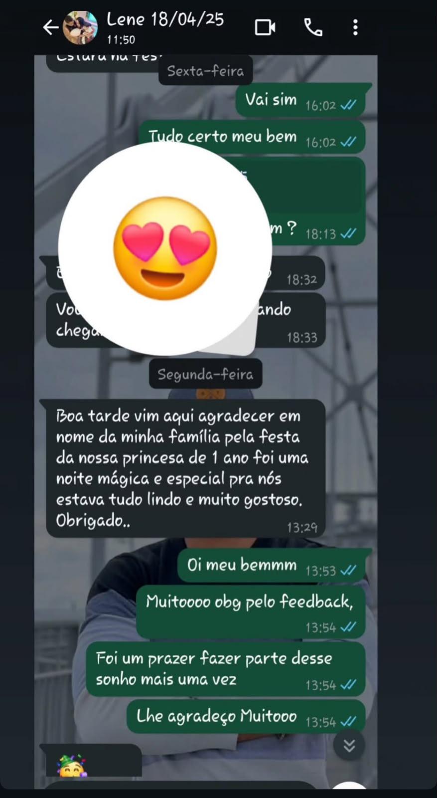 Depoimento de cliente da Rosa Buffet