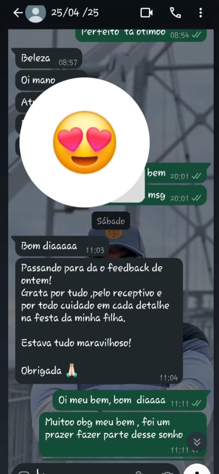 Depoimento de cliente da Rosa Buffet