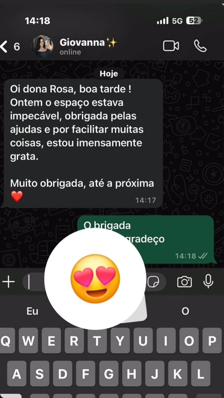 Depoimento de cliente da Rosa Buffet